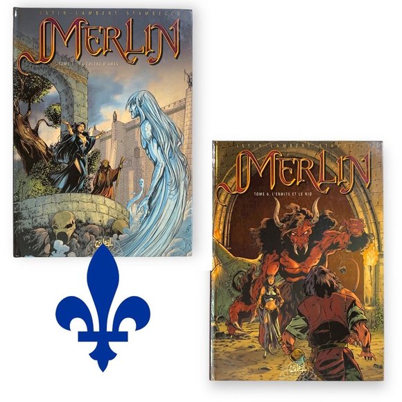 Merlin Bundle: T1 - La Colère d'Ahès, T6 - L'Ermite et le Nid - Hardcover - Picture 1 of 7